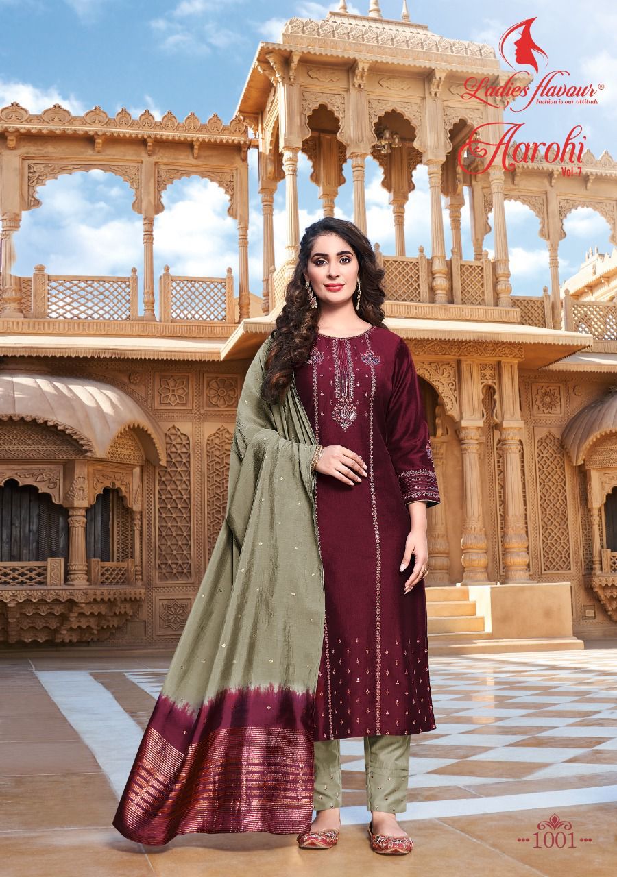 Ladies Flavour Aarohi Vol 7 Wholesale Readymade Suits Catalog